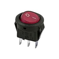 36-2511 Выключатель клавишный круглый 250В 3А (2с) ON-OFF Micro RWB-105 SC-214 красн. Rexant 