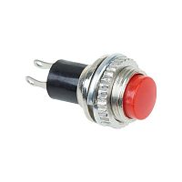 36-3331 Выключатель-кнопка металл 220В 2А (2с) OFF-(ON) d10.2 красн. Mini (RWD-213) Rexant 