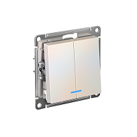 ATN000453 Выключатель 2-кл. СП AtlasDesign 10А IP20 (сх. 5а) 10AX с подсветкой механизм жемчуж. SE 