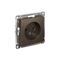 ATN000641 Розетка 1-м СП AtlasDesign 16А IP20 без заземл. без защ. шторок механизм мокко SE 