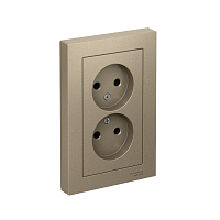 ATN000520 Розетка 2-м СП AtlasDesign 16А IP20 без заземл. в сборе шампань SE 