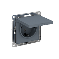 ATN000746 Розетка 1-м СП AtlasDesign 16А IP20 с заземл. защ. шторки с крышкой механизм грифель SE 