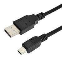18-1131-2 Шнур mini USB (male) - USB-A (male) 0.2м черн. Rexant 