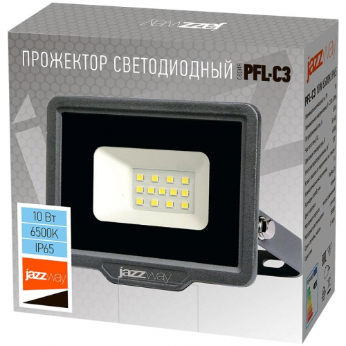 5023529A Прожектор светодиодный PFL-C3 10Вт 6500К IP65 ДО закален. прозр. стекло JazzWay  фото 5