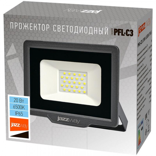 5023543A Прожектор светодиодный PFL-C3 20Вт 6500К IP65 ДО закален. прозр. стекло JazzWay  фото 5