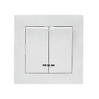 EWV10-123-10 Выключатель 2-кл. СП Валенсия 10А IP20 с индикатором бел. PROxima EKF 
