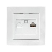 EWK01-035-10 Розетка компьютерная 1-м СП Валенсия RJ45 бел. PROxima EKF 