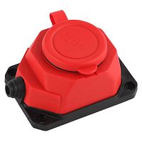 Б0044550 Колодка удлинителя 1-м с заземл. 16А IP44 K-1e-RED-IP44 каучук красн. Эра 