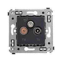 4412533 Розетка телевизионная TV/FM/SAT СП Avanti "Черный матовый" DKC 