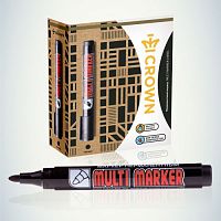 Б0048239 Маркер перманентный "Multi Marker" 3мм пулевидный черн. Crown 