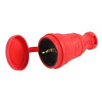 Б0044548 Разъем каучуковый R8-RED-IP44 с/з прямой 16А IP44 красн. Эра 
