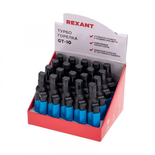 12-0010 Зажигалка турбо GT-10 заправляемая Rexant  фото 4