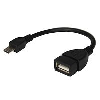 18-1182 Кабель USB OTG micro USB на USB шнур 0.15м черн. Rexant 