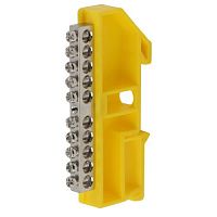 Б0044141 Шина PE "земля" на DIN-изоляторе ШНИ-6х9-10 NO-222-92-1 никелирован. Д желт. Эра 