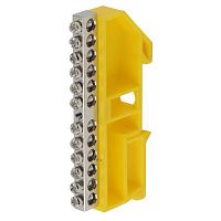 Б0044142 Шина PE "земля" на DIN-изоляторе ШНИ-6х9-12 NO-222-93-1 никелирован. Д желт. Эра 