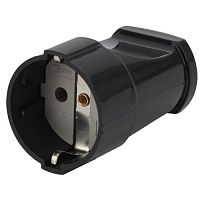 Б0039683 Розетка кабельная с заземл. прямая 16А черн. Rx2-B ЭРА 