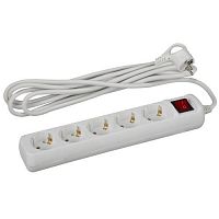 Б0035756 Удлинитель 5х1.5м с заземл. 10А IP20 UX-5es-1.5m ПВС 3х0.75 с выкл. Эра 