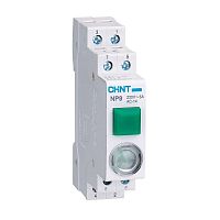 584054 Кнопка модульная NP9-10D3/1 с подсветкой 1НО AC/DC 230В зел. (R) CHINT 