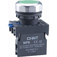667251 Кнопка управления NP8-10BND/3 1НО зел. AC 110В-220В(LED) IP65 (R) CHINT 