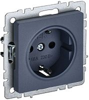 BR-R14-16-K35 Розетка 1-м СП BRITE РС14-1-0-БрМ 16А с заземл. защ. шторки механизм маренго IEK 