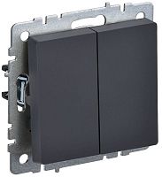 BR-V20-0-10-K53 Выключатель 2-кл. СП BRITE ВС10-2-0-БрГ 10А механизм графит IEK 