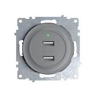 2260091 Розетка USB 2-м СП Florence 16А IP20 с подсветкой механизм сер. (1E10351302) OneKeyElectro 