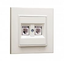 56010035 Розетка компютерная CAT5 + гнездо СП Karea IP20 крем. Makel 