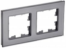 BR-M22-G-K03 Рамка 2-м BRITE РУ-2-2-БрСе стекло сер. IEK 