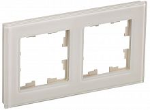 BR-M22-G-K10 Рамка 2-м BRITE РУ-2-2-БрВа стекло ванильн. IEK 