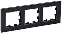 BR-M32-G-K02 Рамка 3-м BRITE РУ-3-2-БрЧ стекло черн. IEK 