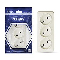 TKE-FR-R3-C02 Розетка 3-м ОП Frea 16А IP20 250В без заземл. АБС-пластик беж. TOKOV ELECTRIC 