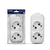 TKE-C01-KU2 Колодка удлинителя 2-м 10А без заземл. АБС-пластик бел. TOKOV ELECTRIC 