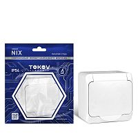 TKE-NX-R1Z-C01-IP54 Розетка 1-м ОП Nix 16А IP54 250В с заземл. с крышкой бел. TOKOV ELECTRIC 