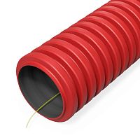 PR15.0251 Труба гофрированная двустенная ПНД гибкая d32мм с протяжкой SN34 450 красн. (уп.50м) Промрукав 