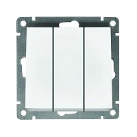 A0043 Выключатель 3-кл. СП Афина 10А IP20 механизм бел Universal 