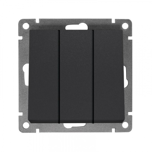 A0043-Gr Выключатель 3-кл. СП Афина 10А IP20 механизм графит Universal 
