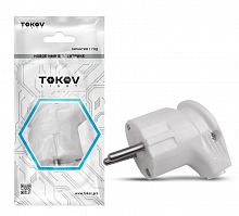 TKL-PLUZ-C01 Вилка угловая 16А 250В с заземл. бел. TOKOV ELECTRIC 