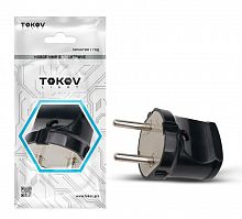 TKL-PL-C05 Вилка прямая 6А 250В без заземл. черн. TOKOV ELECTRIC 