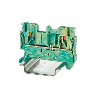 VPR-2.5-PE-YG Клемма заземления зажим push-in 2 точки подключения 2.5кв.мм DKC 