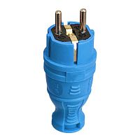 TKE-C08-KV-Z Вилка прямая с заземл. IP44 каучук син. TOKOV 