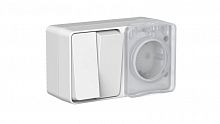 ATN543074 Блок ОП AtlasDesign PROFI IP54 (розетка 1-м 16А заземл. защ. шторки + 2-кл. выключатель 10А) сер. SE 