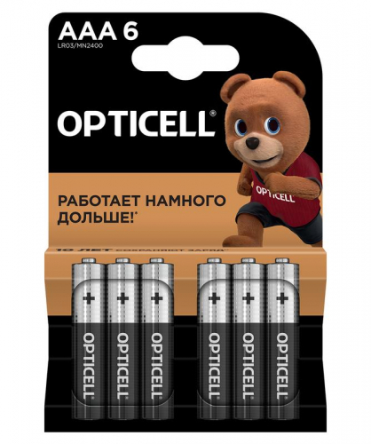 5051007 Элемент питания алкалиновый AAA/LR03 (блист. 6шт) Basic Opticell 