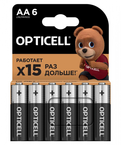 5051006 Элемент питания алкалиновый AA/LR6 (блист. 6шт) Basic Opticell 
