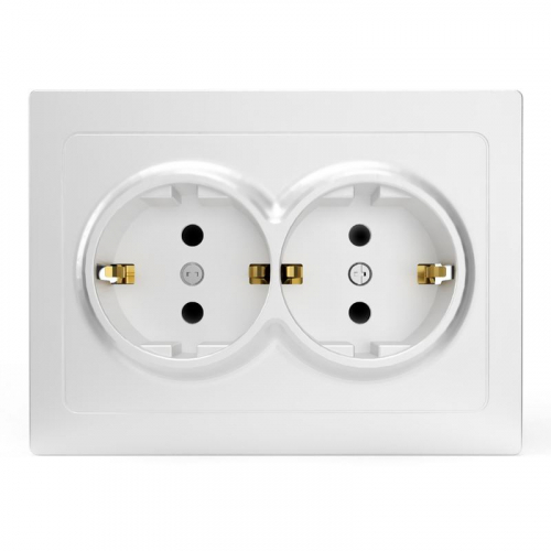 TKE-PX-R2FZSF-C01 Розетка 2-м СП Pixel 16А IP20 с заземл. защ. шторки в сборе бел. TOKOV ELECTRIC  фото 2