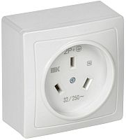 ERP10-032-K01 Розетка 1-м ОП Рпл10-К 32А IP20 разборная для плиты с заземл. бел. IEK 