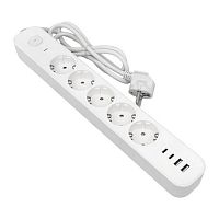 UBA-LUX-505-TC Удлинитель 5х5м IP20 2USB 2.4А+2type-C LUX 1.5кв.мм EKF 