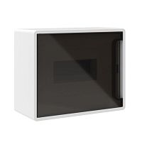 F08W1WD Щиток настенный Фрейм (FRAME) ЩРн-п-8 8 мод. с тонированной дверцей с 2 шинами PEN на 6 и 8 отверст. бел. DKC 