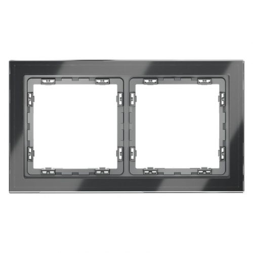 VLS110207 Рамка 2-м S70 стеклян. графит Voltum 