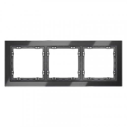 VLS110307 Рамка 3-м S70 стеклян. графит Voltum 