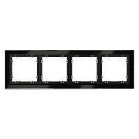 VLS110408 Рамка 4-м S70 стеклян. черн. Voltum 